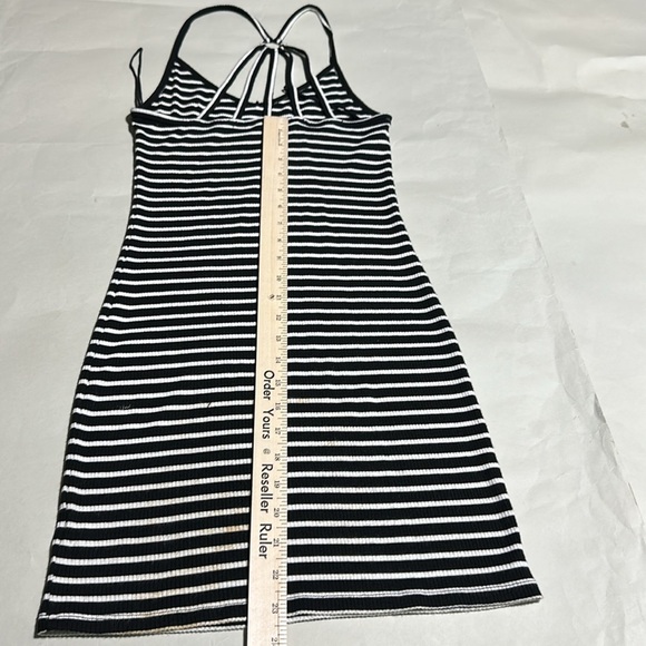 Aéropostale Black & White Striped Ribbed Knit Mini Dress – Size S - Picture 4 of 8